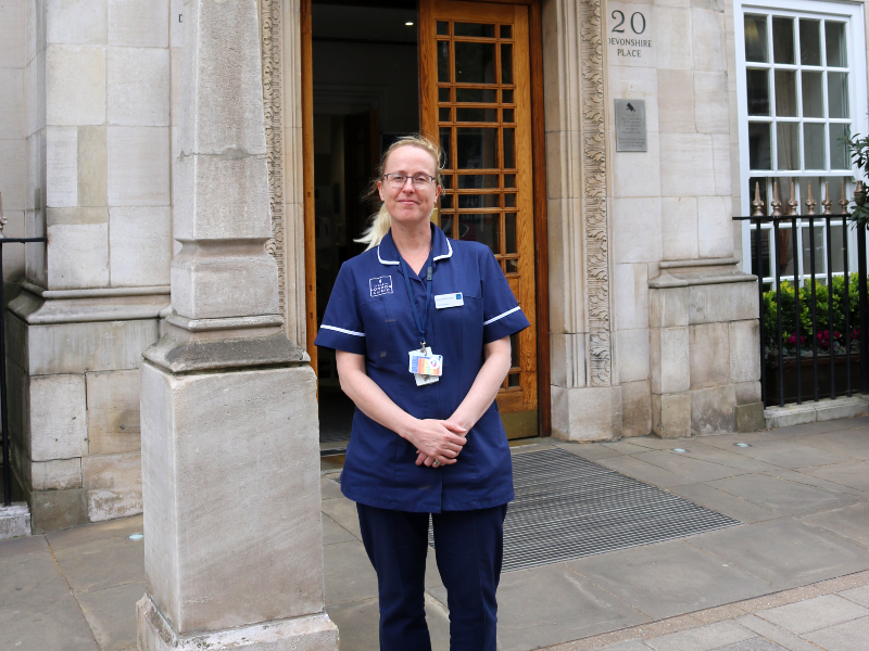 Amanda Davieson outside The London Clinic