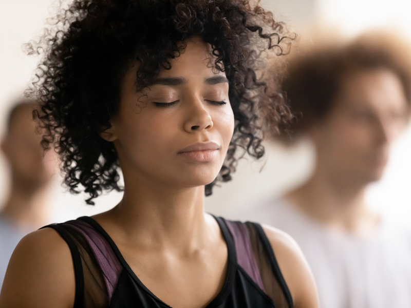 Woman breathing