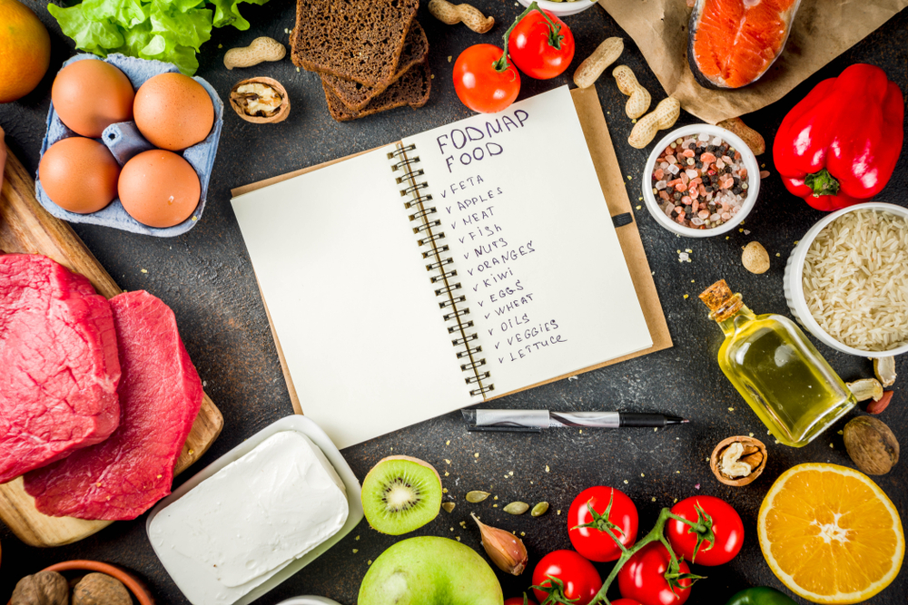 a FODMAP list amongst different types of food