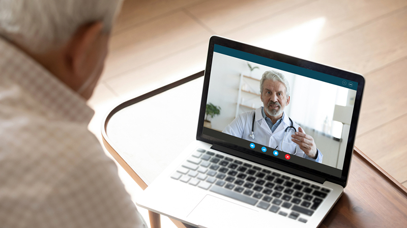 Image of a video consultation with a doctor
