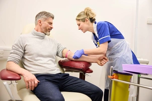 Patient has blood taken